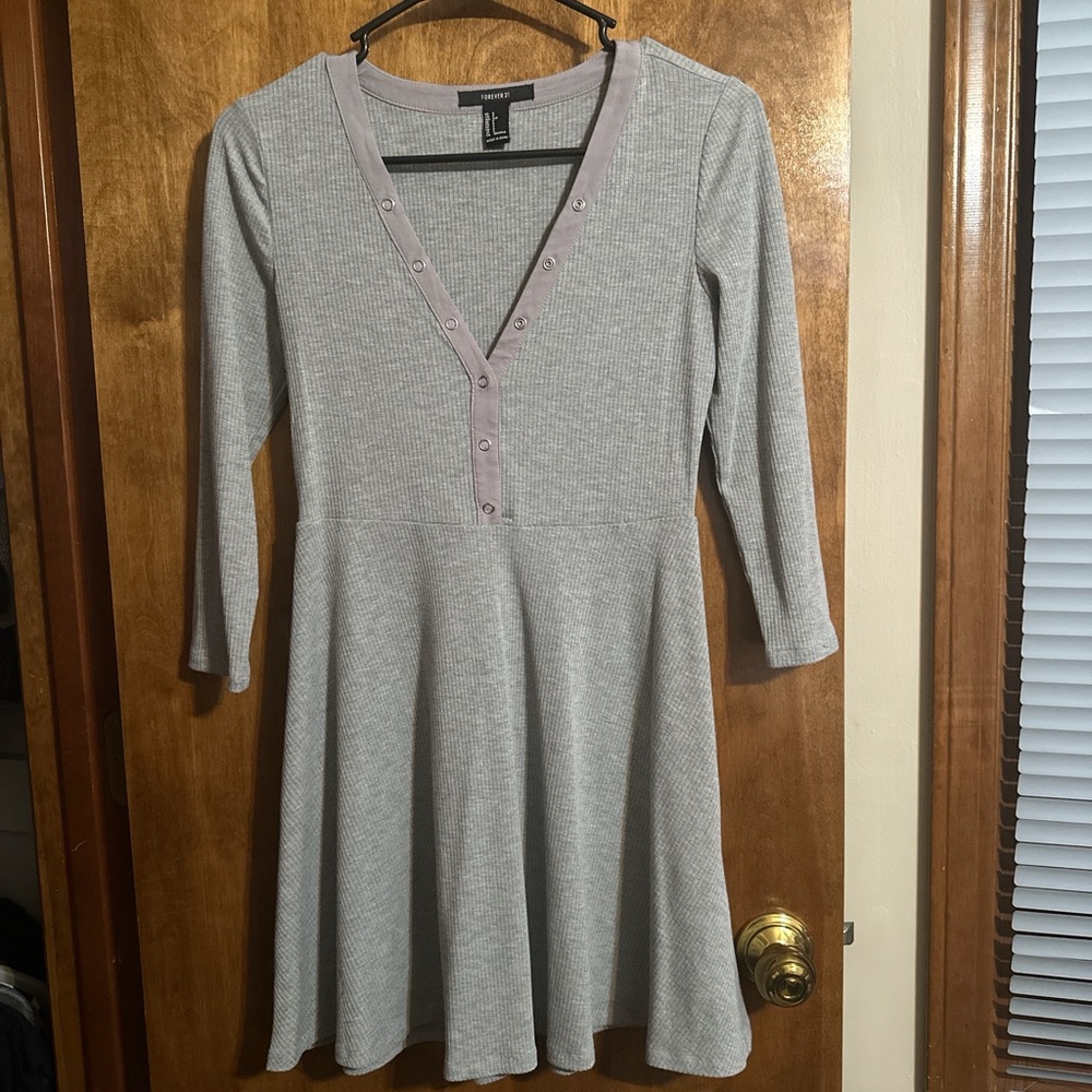 Forever21 Grey Mini Knit Ribbed dress